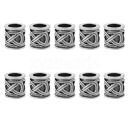 DICOSMETIC 10Pcs Tibetan Style Alloy Dreadlocks Braiding Beads OHAR-DC0001-06B-1