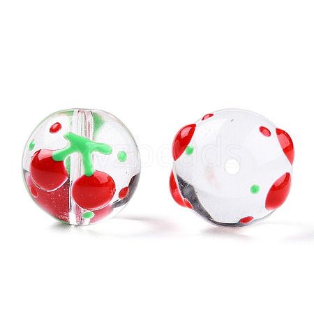 Transparent Handmade Lampwork Beads LAMP-T011-26B-1