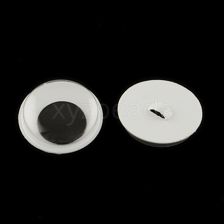 Black & White Plastic Wiggle Googly Eyes Buttons DIY Scrapbooking Crafts Toy Accessories KY-S002A-15mm-1
