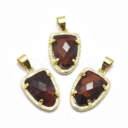 Natural Tiger Eye Pendants G-O176B-14G-1