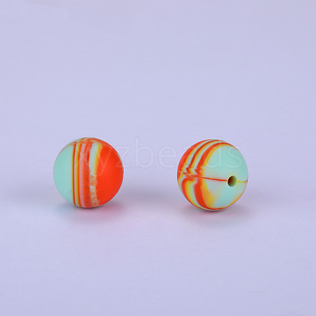 Printed Round Silicone Focal Beads SI-JX0056A-67-1
