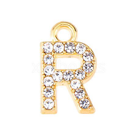 Golden Tone Alloy Rhinestone Pendants PW-WGCC773-18-1