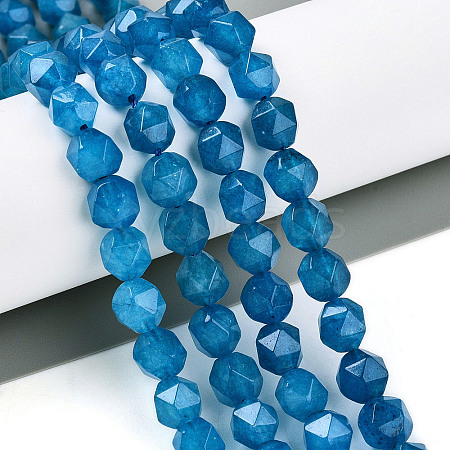 Dyed Natural White Jade Beads Strands G-T139-8mm-46F-1