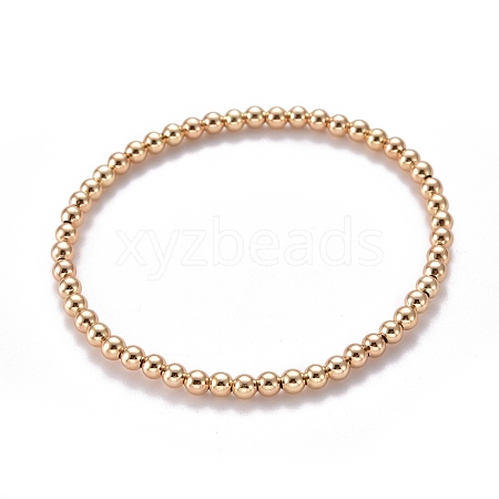 Brass Stretch Beaded Bracelets BJEW-JB05484-01-1