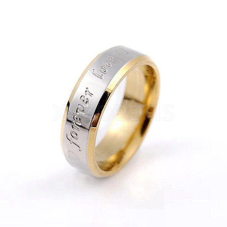 Word Forever Love Titanium Steel Couple Rings PW23030164628-1