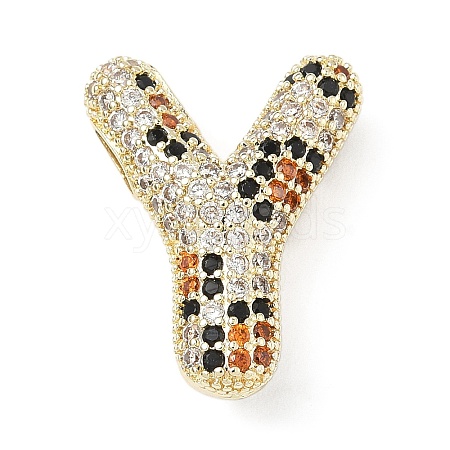 Brass Micro Pave Cubic Zirconia Pendants KK-Z108-02G-Y-1