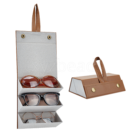 PU Leather Trapezoid Multiple Glasses Case AJEW-WH0258-805A-1