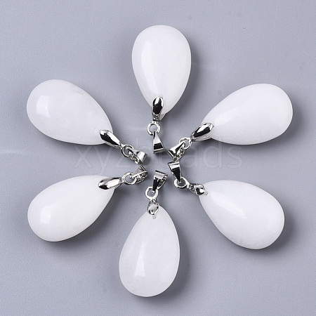 Natural White Jade Pendants G-N0326-023F-1