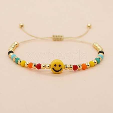 Acrylic Beads Braided Bead Bracelets KG4312-2-1