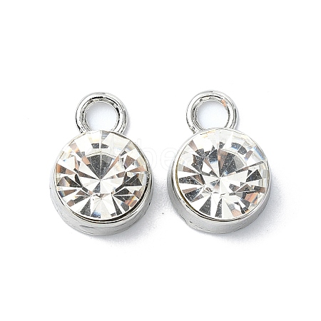 Rack Plating Alloy Rhinestone Charms FIND-M014-16F-P-1