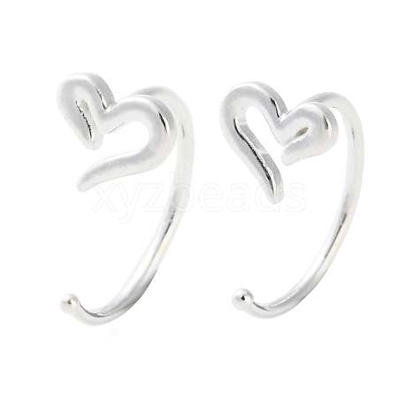 999 Sterling Silver Pull Through Earrings EJEW-P296-26C-S-1