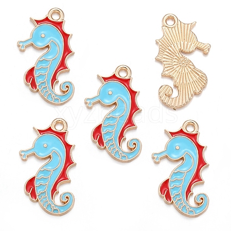 Sea Animal Alloy Enamel Pendants PW-WGE87A6-11-1