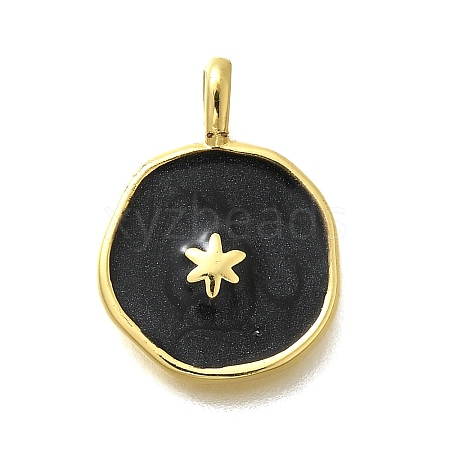 Brass with Enamel Pendants KK-D295-31G-04-1