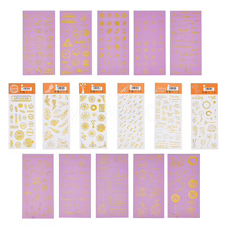 Glitter Self Adhesive Waterproof Hot Stamping Stickers DIY-PH0001-95-1