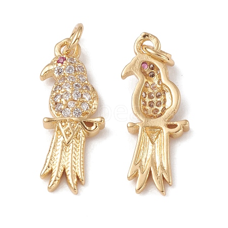 Rack Plating Brass Micro Pave Cubic Zirconia Pendants KK-G452-18G-1