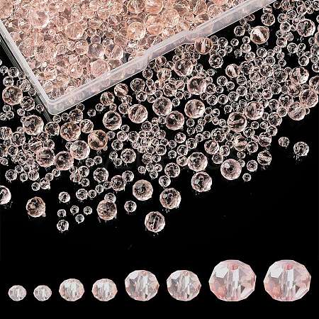 8 Strands 4 Style Transparent Glass Beads Strands EGLA-YW0003-11C-1