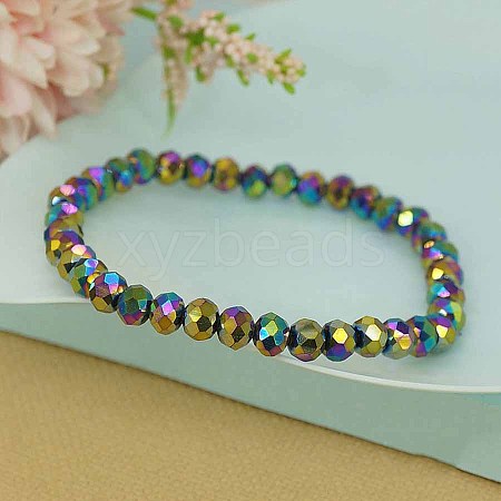 Classic Ethnic Style Faceted Glass Stretch Bracelets for Women RE4529-6-1