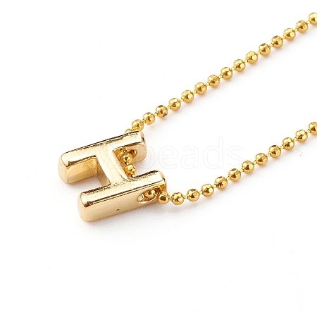 Brass Initial Pendant Necklaces NJEW-JN03330-05-1