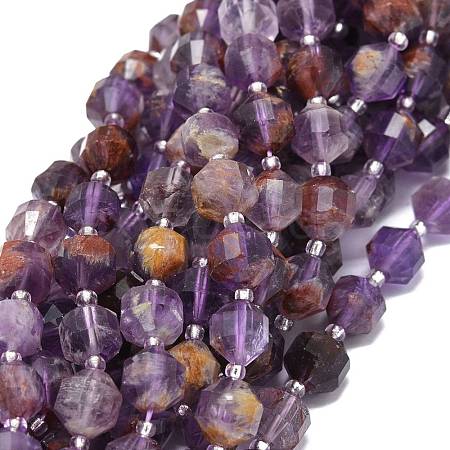 Natural Purple Lodolite Quartz Beads Strands G-O201B-82-1