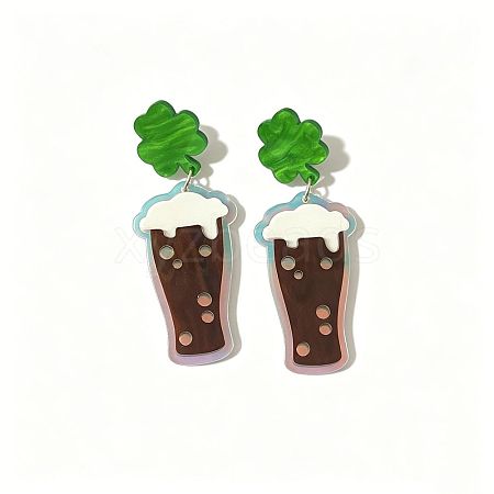 Saint Patrick's Day Acrylic Stud Dangle Earrings WG80EB3-01-1