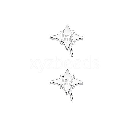 S925 sterling silver four-pointed star earrings AW5545-1