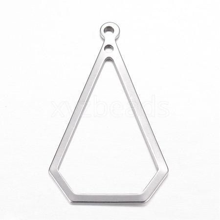 Tarnish Resistant 304 Stainless Steel Open Pendants STAS-P051-13-1