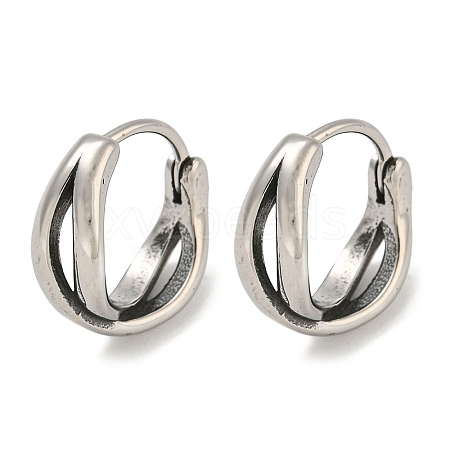 316 Surgical Stainless Steel Hoop Earrings EJEW-D096-18I-AS-1