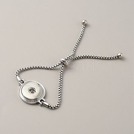 Alloy Interchangeable Snap Link Slider Bracelet Settings with Box Chains BJEW-WH0014-005C-1