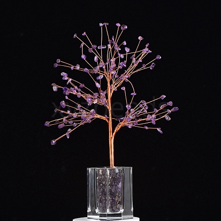 Natural Amethyst Chips Tree Decorations PW-WG76312-04-1