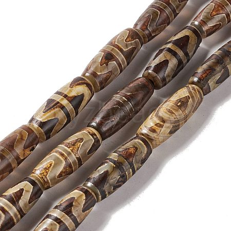 Tibetan Style dZi Beads Strands G-A024-01N-1