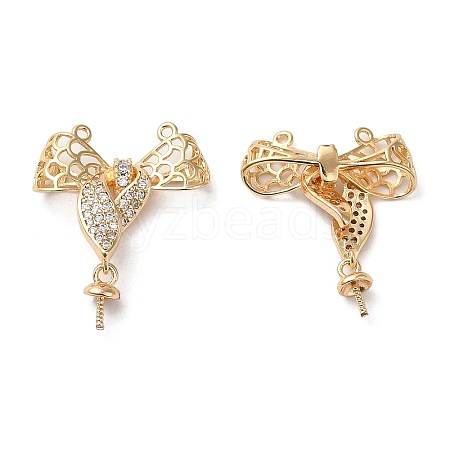 Brass Micro Pave Cubic Zirconia Pendants KK-C028-20G-1