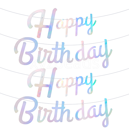 Paper Word Happy Birthday Garlands AJEW-WH0398-009-1