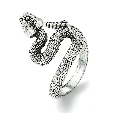 Snake Alloy Open Cuff Rings RJEW-K275-53AS-1