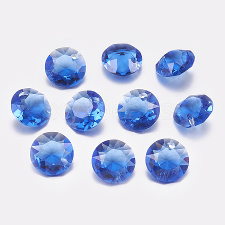 Faceted Glass Rhinestone Charms RGLA-F051-10mm-206-1