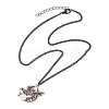 Alloy Enamel Black & White Pendant Necklaces NJEW-JN05121-04-4