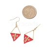 Handmade Glass Seed Beads Rhombus Dangle Earrings EJEW-MZ00542-5