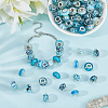 100Pcs Printed Transparent Resin European Beads RESI-PA0001-18D-4