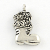 Tibetan Style Christmas Socks Alloy Pendants TIBEP-Q050-24AS-RS-1