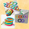 80Pcs 8 Colors Plastic Loose Leaf Book Binder Hinged Rings FIND-SP0004-81-6