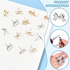 16Pcs 4 Styles Brass Stud Earring Findings KK-YW0002-95-2
