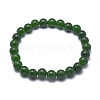 Natural TaiWan Jade Bead Stretch Bracelets BJEW-K212-B-019-2