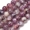 Natural Lepidolite/Purple Mica Stone Beads Strands G-B133-A01-8MM-2