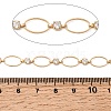 Handmade Brass Pave Clear Cubic Zirconia Oval Link Chains CHC-G027-02G-3