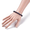 Natural Tiger Eye Round Beads Stretch Bracelet BJEW-JB07289-02-4