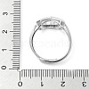 Heart Adjustable 925 Sterling Silver Ring Components STER-G042-03P-4