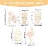 30Pcs 5 Style Brass Pendants KKC-CA0001-10-2