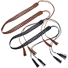 2Pcs 2 Colors Bohemian Imitation Leather Tassel Wrap Chain Belts AJEW-CL0003-47B-7