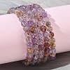 Natural Lodolite Quartz Round Beads Stretch Bracelets for Women BJEW-Z158-03K-04-1