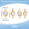 20Pcs 304 Stainless Steel Crystal Rhinestone Links Connectors STAS-BBC0009-19G-2
