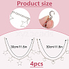 4Pcs 2 Styles Alloy Boot Strap Chains AJEW-DR0002-16-2